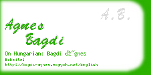 agnes bagdi business card